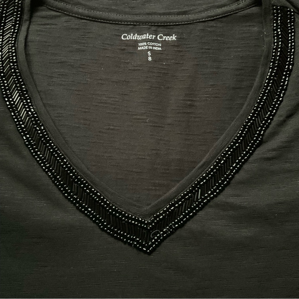 Coldwater Creek Black Sleeveless Top, Med - Picture 3 of 5